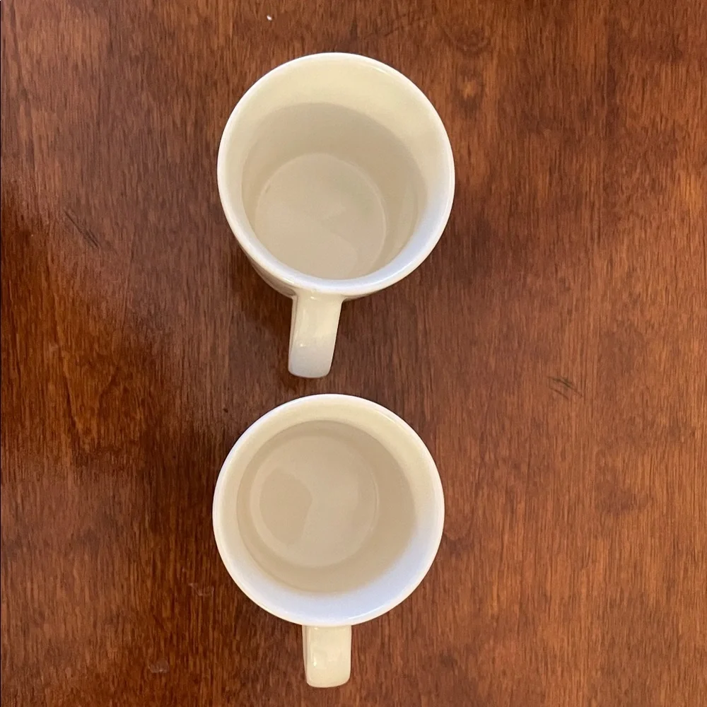 Starbucks White Ceramic Espresso Cups Set of 2 Demitasse Coffee Mugs